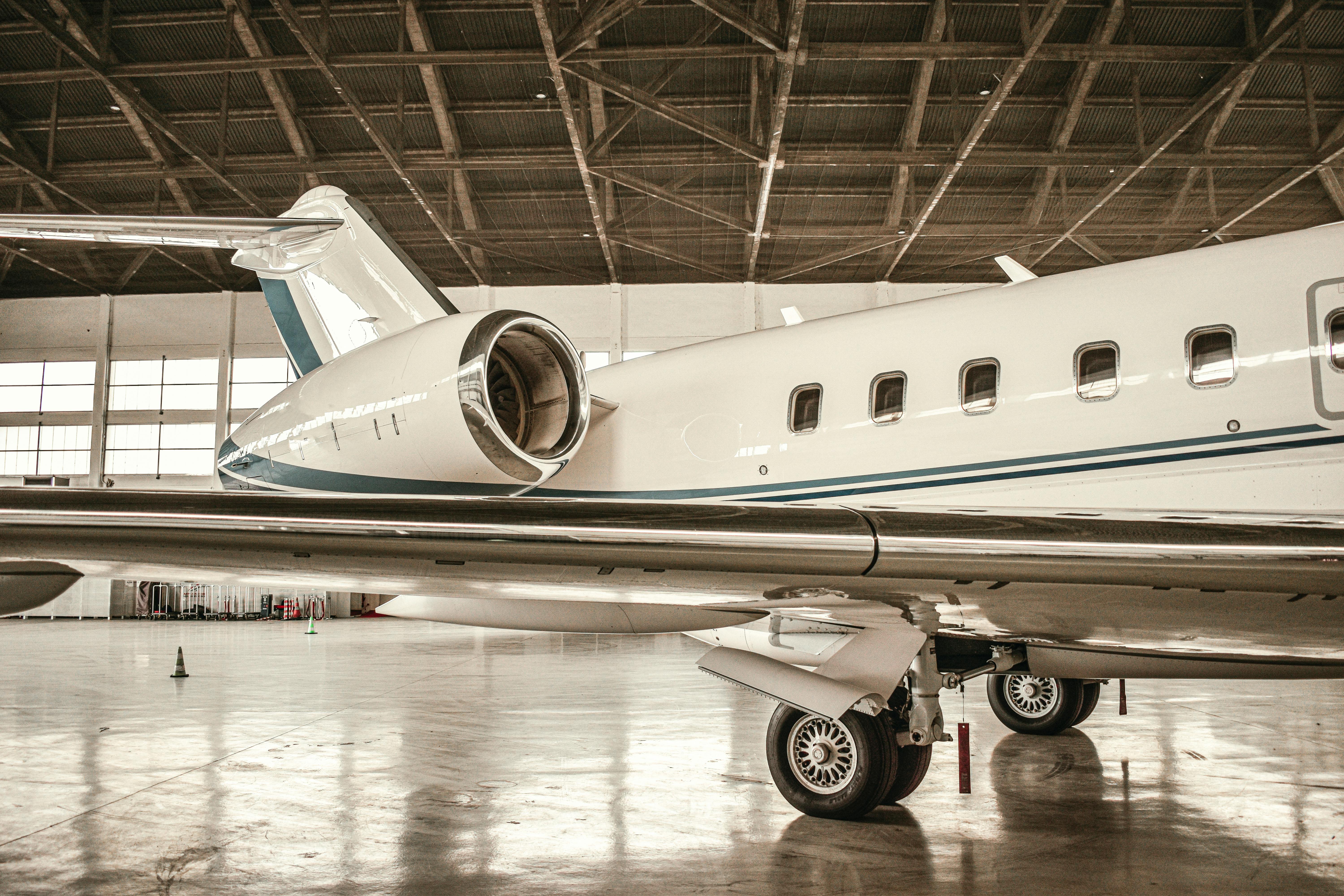 Private jet on tarmac
